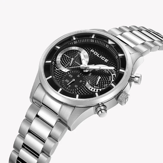 POLICE Men's Watch, Silver Stainless Steel/Black Dial | PEWGK0040303M by i-watch