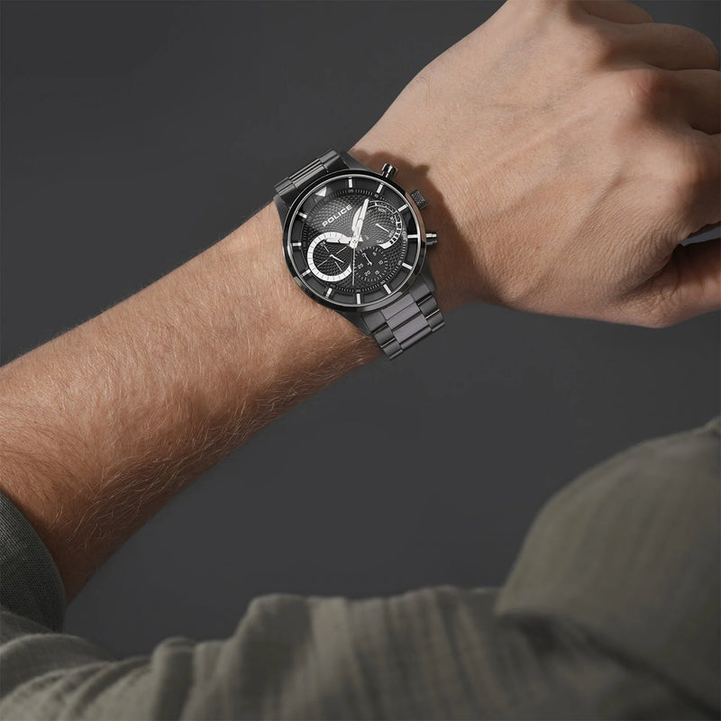POLICE Men's Watch, Silver Stainless Steel/Black Dial | PEWGK0040303M by i-watch