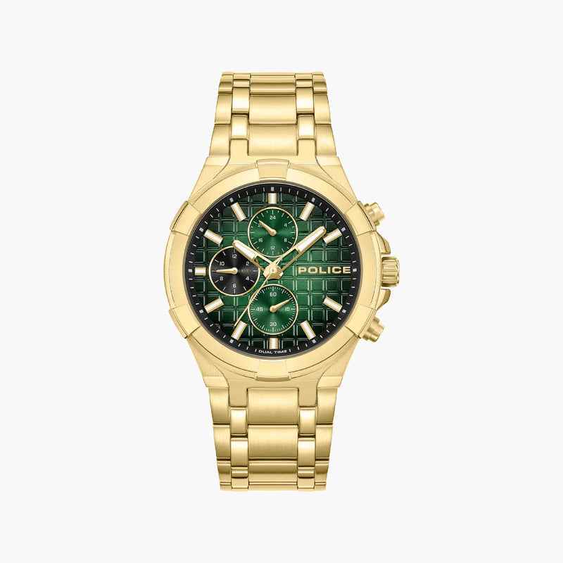 POLICE Men's Gold/Green & Black, Stainless Steel | PEWGK0082003 by i-watch