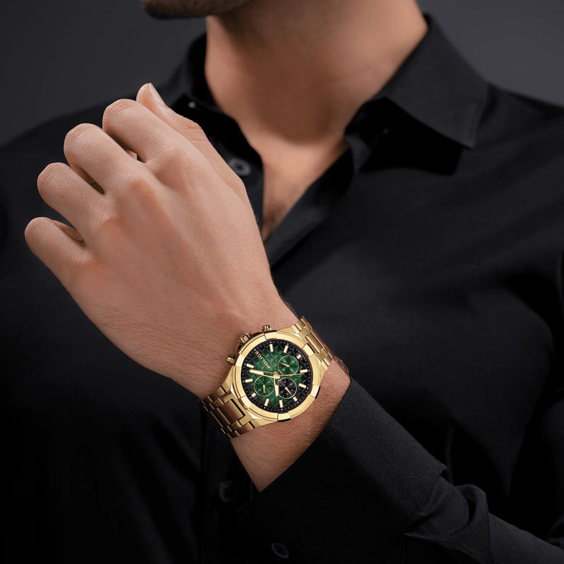 POLICE Men's Gold/Green & Black, Stainless Steel | PEWGK0082003 by i-watch