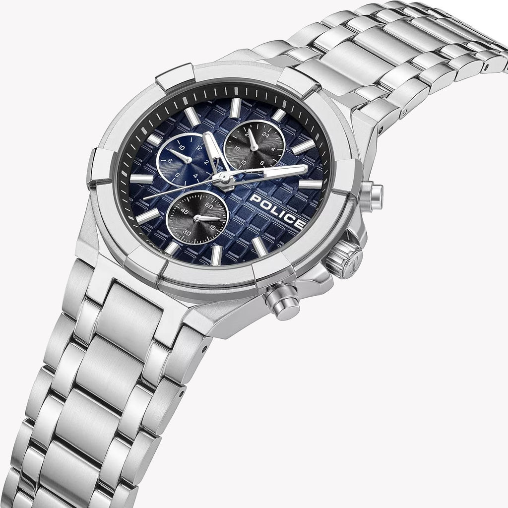 POLICE Men's Stainless Steel Blue & Black Watch | PEWGK0082004