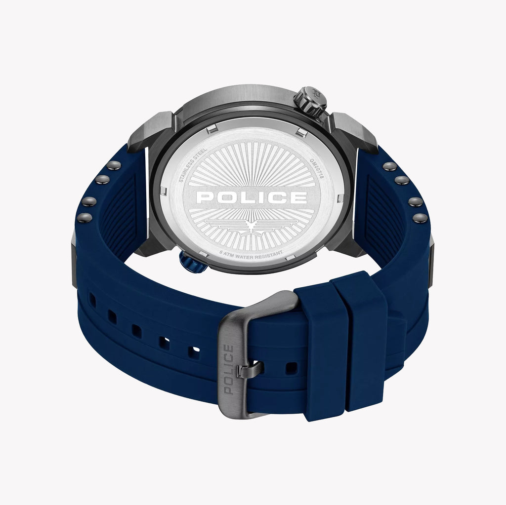 Police Men's Stainless Steel, Dark Blue/Grey | Pewgm0071803