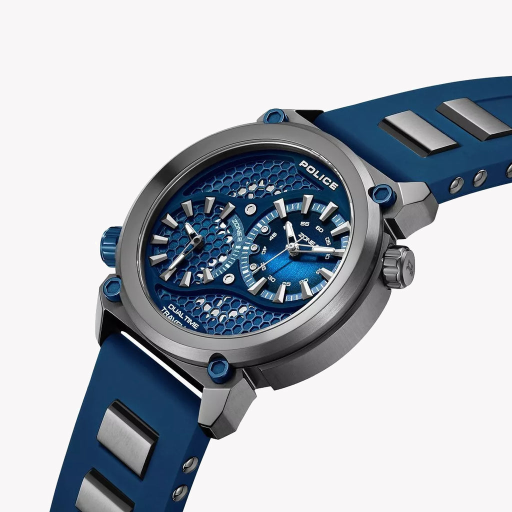 Police Men's Stainless Steel, Dark Blue/Grey | Pewgm0071803