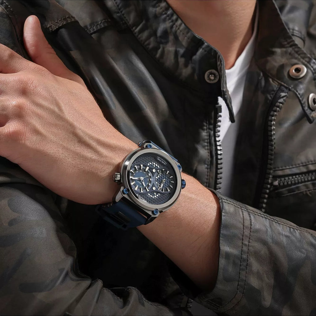 Police Men's Stainless Steel, Dark Blue/Grey | Pewgm0071803