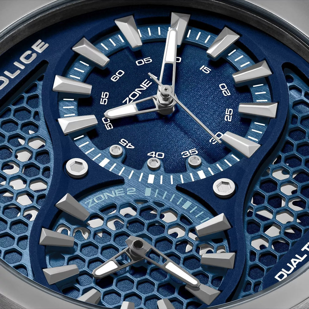 Police Men's Stainless Steel, Dark Blue/Grey | Pewgm0071803