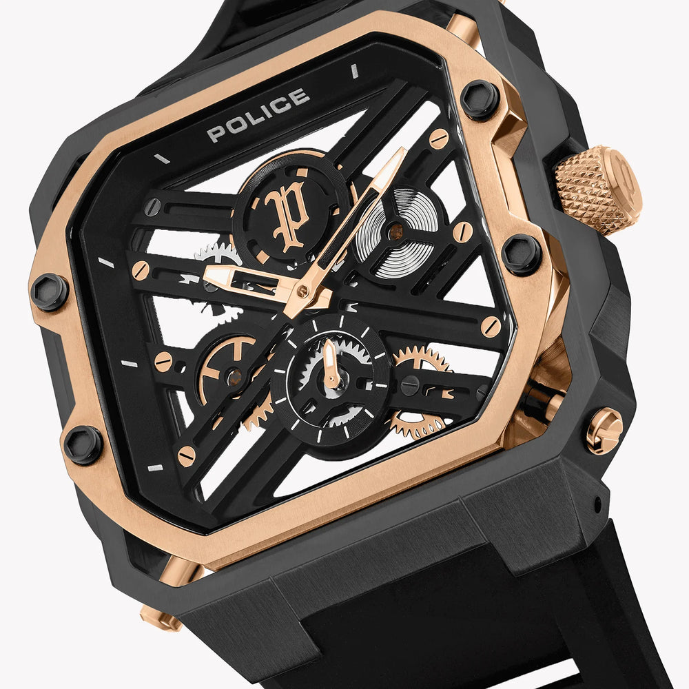 Police Men's Rose Gold & Multicolor Silicone Watch | Pewgm0072002 by i-watch