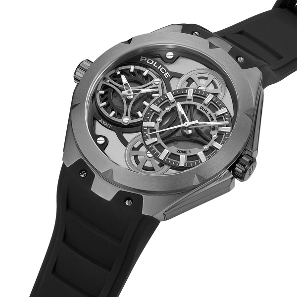 POLICE Men's Watch, Grey Silicone/Steel | PEWGM0081701 by i-watch