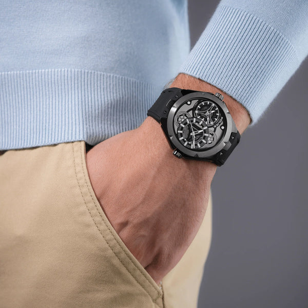 POLICE Men's Watch, Grey Silicone/Steel | PEWGM0081701 by i-watch