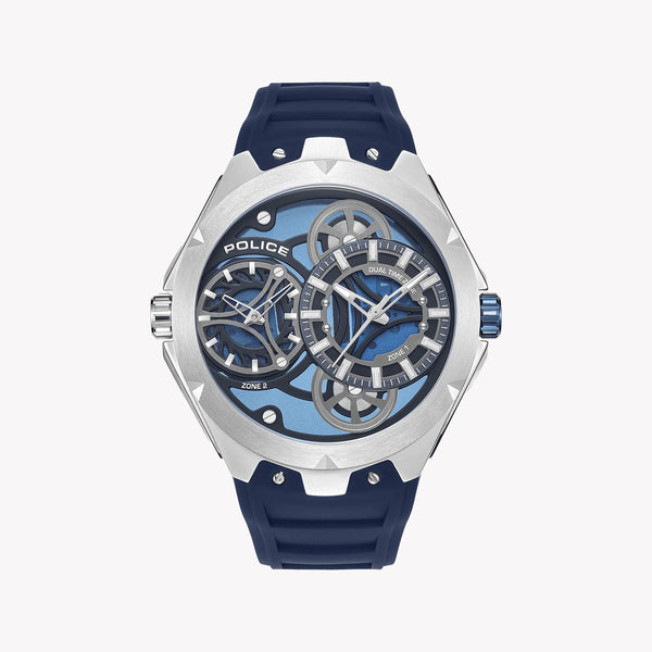 POLICE Men's Stainless Steel Blue Silicone Watch, Multicolor | PEWGM0081703 by i-watch