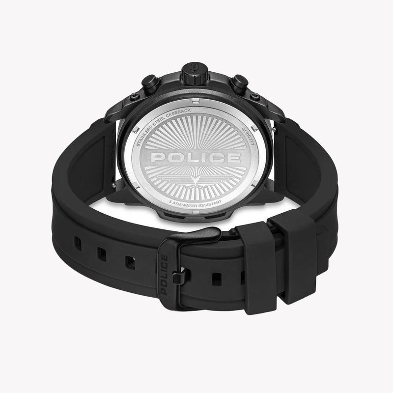 POLICE Men's Black & Blue Silicone Watch | PEWGO00777X0 by i-watch