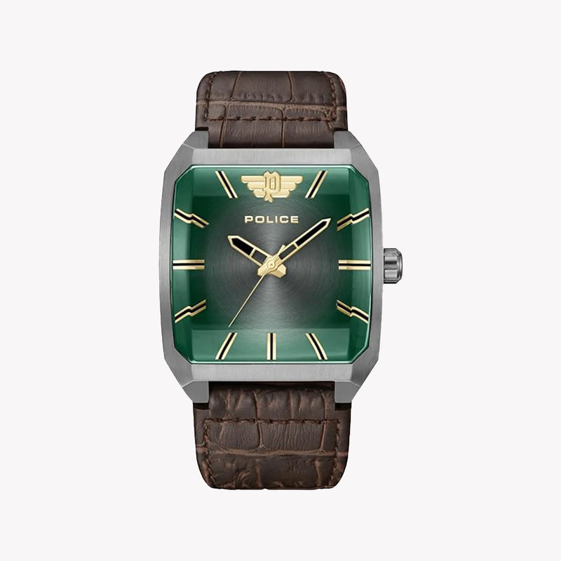 Police Men's Grey Stainless Steel Watch, Green Dial | Pewja0006003 by i-watch