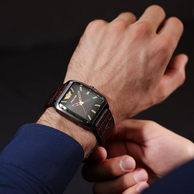 Police Men's Grey Stainless Steel Watch, Green Dial | Pewja0006003