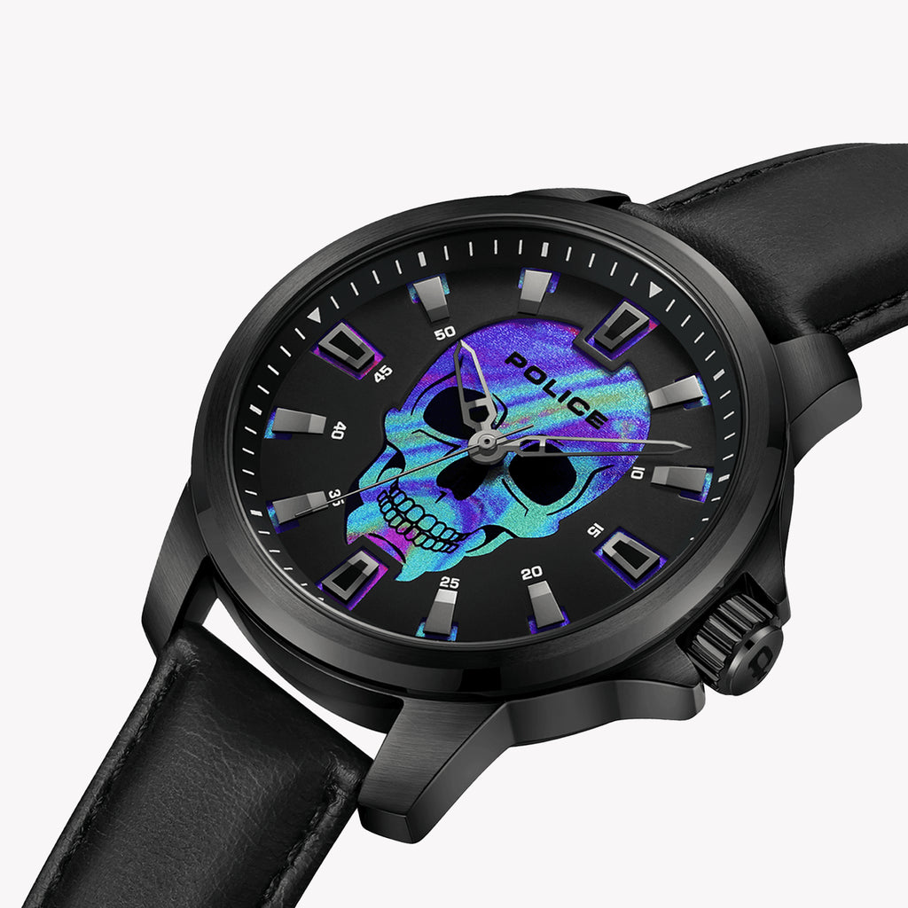 Police Men's Black Stainless Steel & Multicolor Watch | Pewja0022201