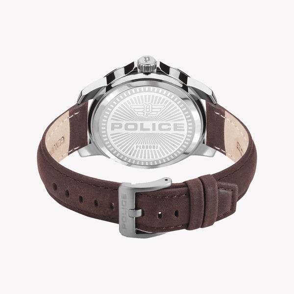 Police Men's Brown Leather, Dark Blue Dial | Model Pewja2207803 by i-watch