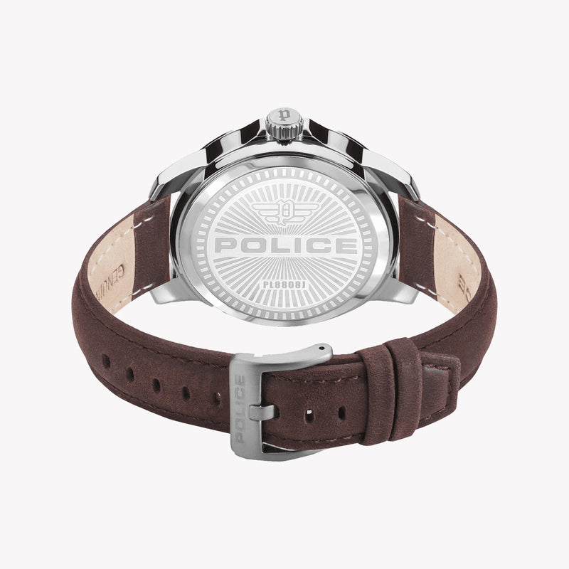 Police Men's Brown Leather, Dark Blue Dial | Model Pewja2207803 by i-watch