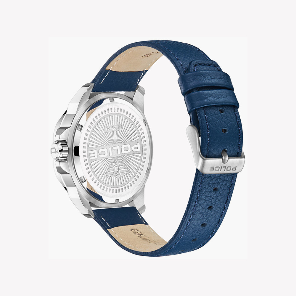 Police Thornton Men's Blue Leather Band Watch PEWJB2228101