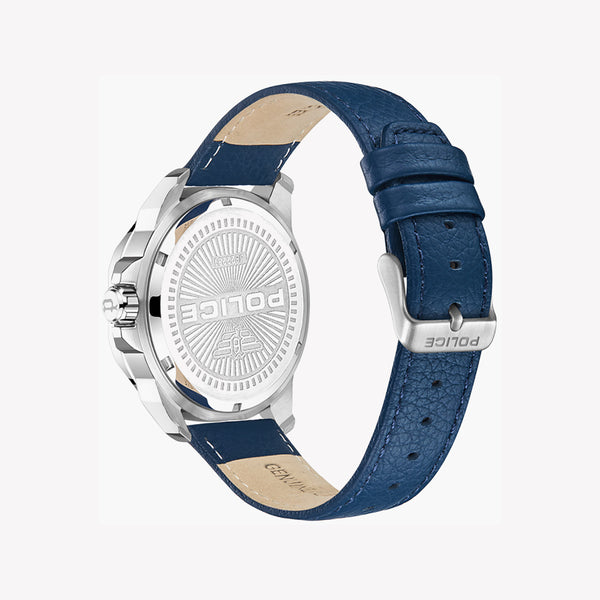 Police Thornton Men's Blue Leather Band Watch PEWJB2228101
