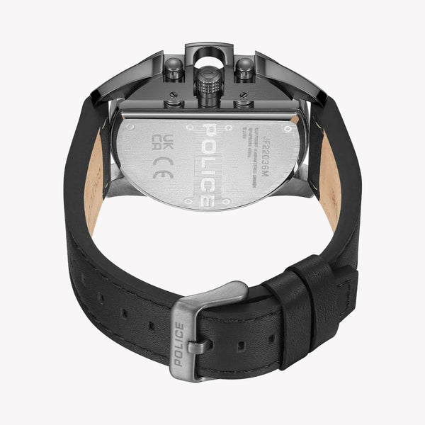 POLICE Men's Watch, Stainless Steel/Grey, Leather/Black | PEWJF2203601M by i-watch