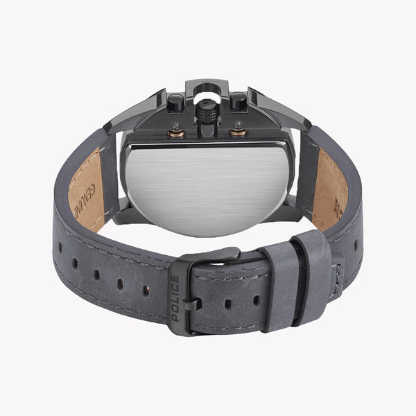 Police Men's Grey Stainless Steel & Leather Watch | Pewjf2203708 by i-watch