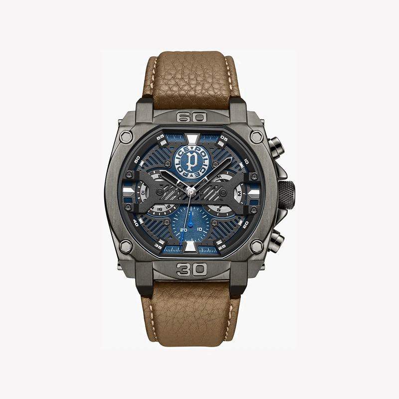 Police Watches Men's Grey Stainless Steel, Multicolor Dial | Pewjf2226804 by i-watch