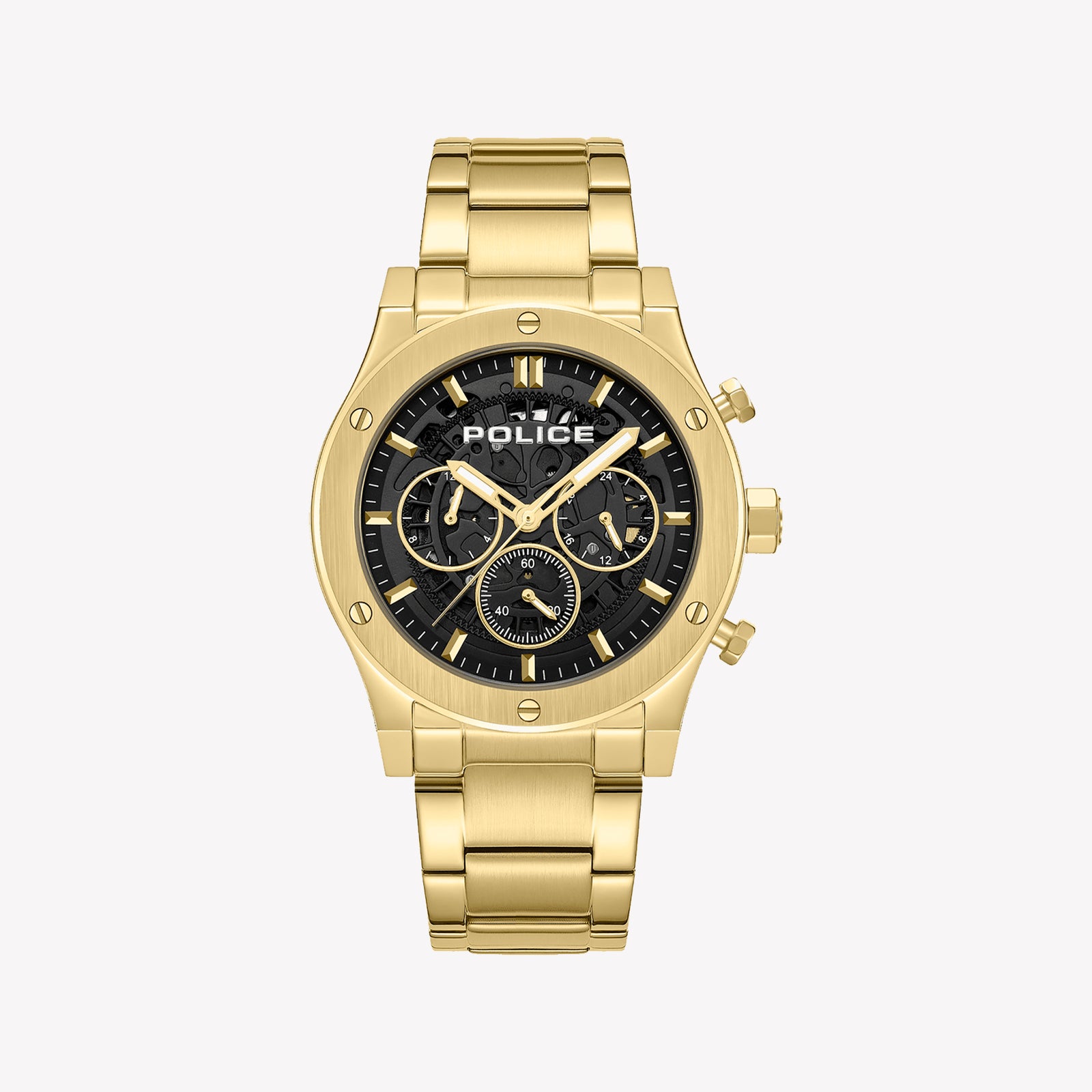 Police Knotty Gold Stainless Steel Analog Quartz Watch For Men PEWJK0006404M