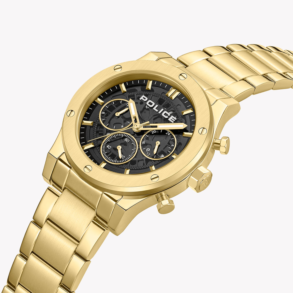 Police Knotty Gold Stainless Steel Analog Quartz Watch For Men PEWJK0006404M