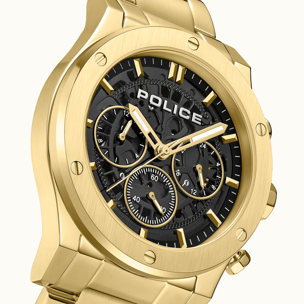 Police Knotty Gold Stainless Steel Analog Quartz Watch For Men PEWJK0006404M