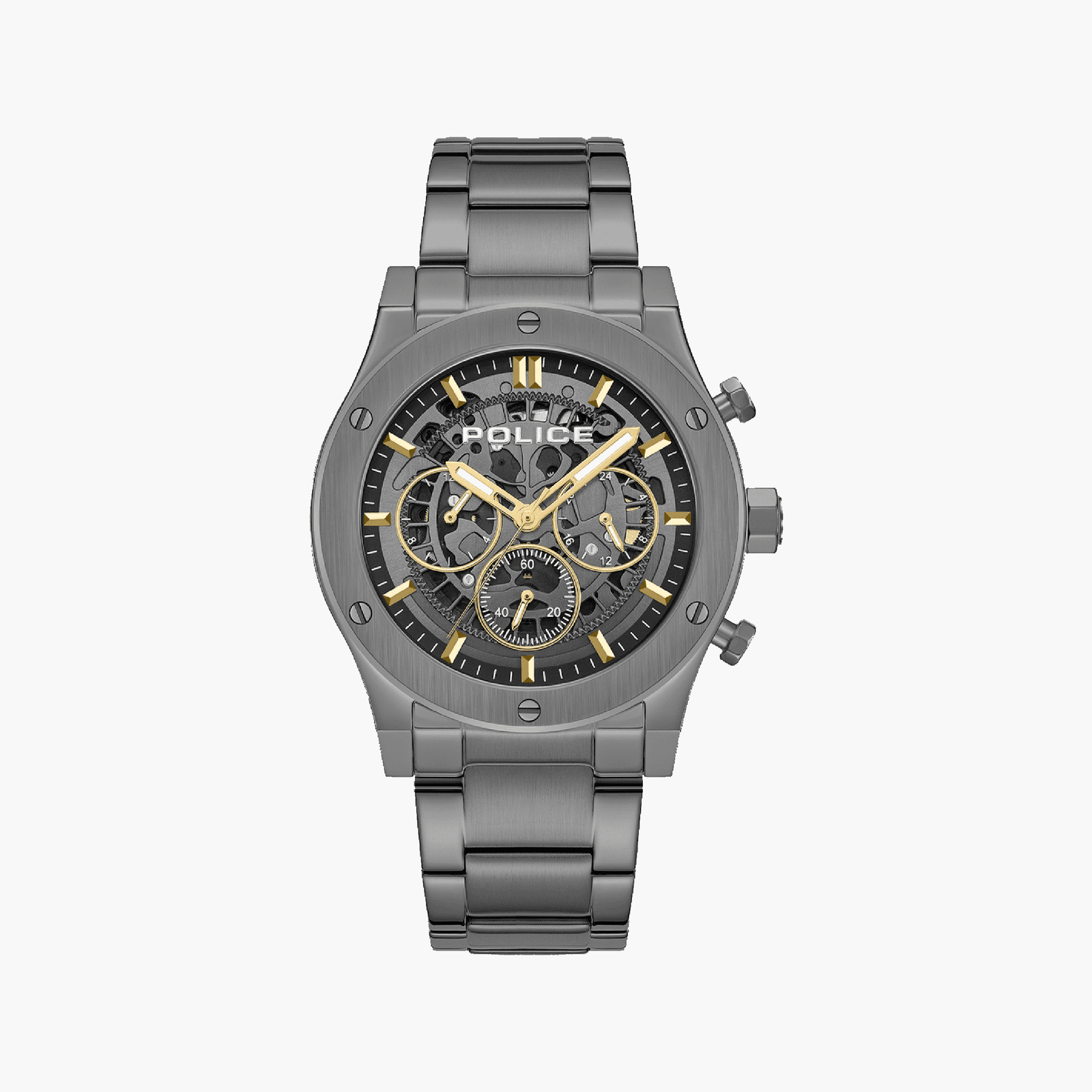 Police Knotty Gunmetal Skeleton Dial Men's Watch PEWJK0006407M