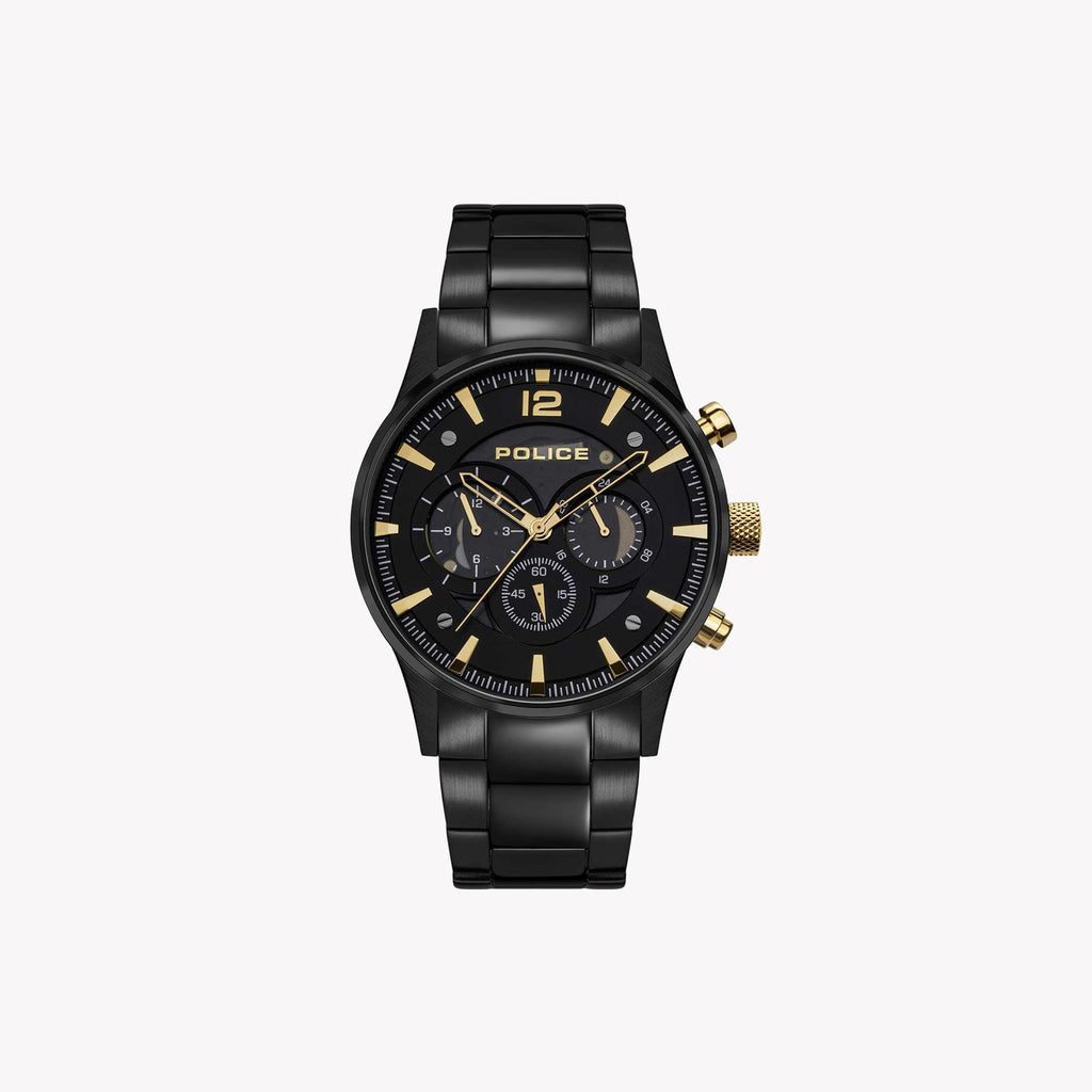 POLICE Men's Black Steel Watch, Black Stainless Steel | PEWJK2002802M