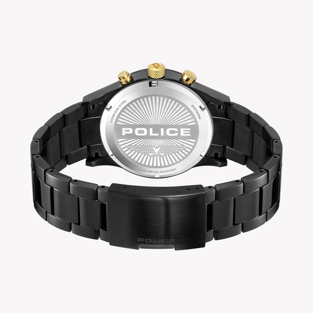 POLICE Men's Black Steel Watch, Black Stainless Steel | PEWJK2002802M