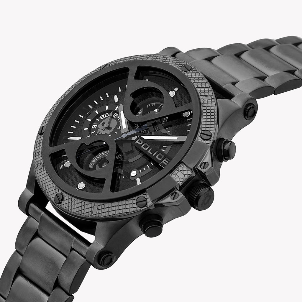 Police Men's Black Stainless Steel Quartz Watch | Pewjk2110501