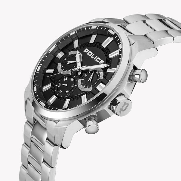 POLICE Men's Silver & Black Quartz Watch | Model PEWJK2204201M by i-watch