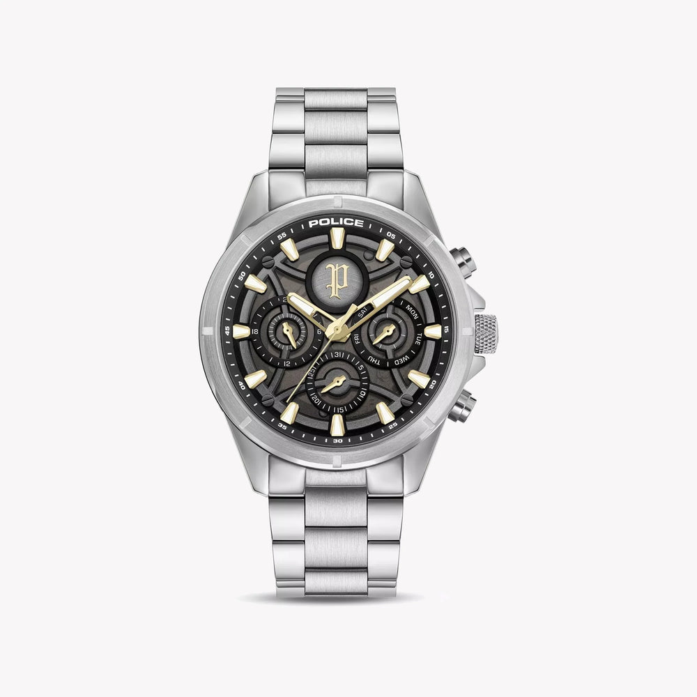 POLICE Men's Stainless Steel Quartz Watch, Black Dial | PEWJK2227814 by i-watch