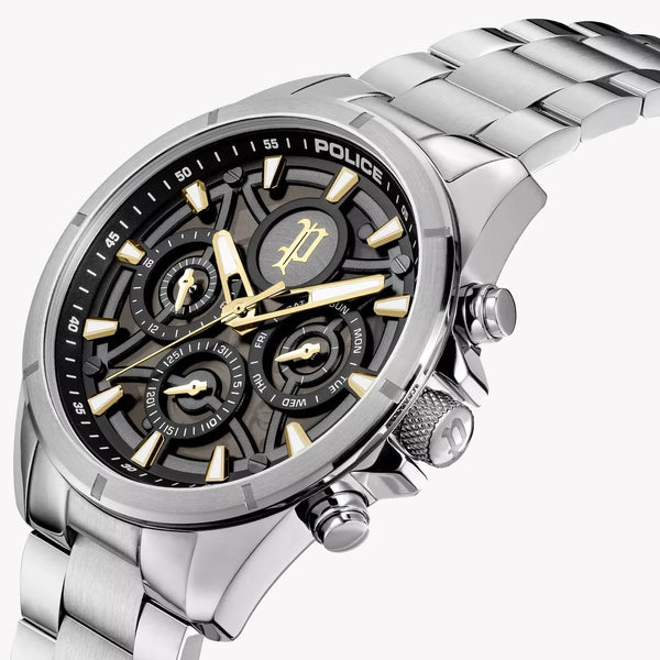 POLICE Men's Stainless Steel Quartz Watch, Black Dial | PEWJK2227814 by i-watch