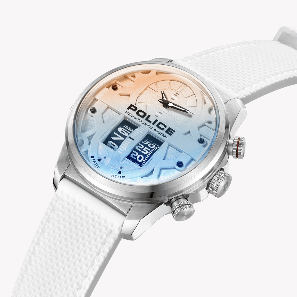 Police Men's Multicolor Quartz Watch, Stainless Steel/Silicone | Pewjm0006506