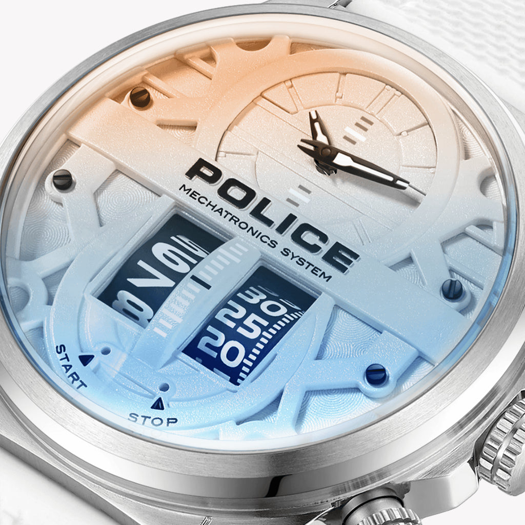 Police Men's Multicolor Quartz Watch, Stainless Steel/Silicone | Pewjm0006506