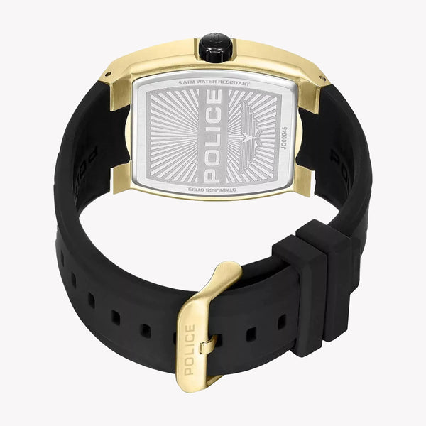 Police Men's Black Silicone & Gold Watch | Pewjq0004540 by i-watch