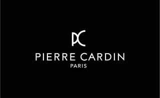 Pierre Cardin logo on black background