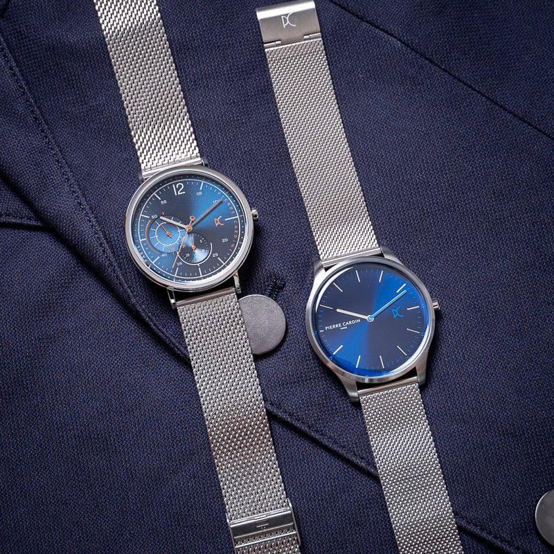 Pierre Cardin Men's Silver Watch, Blue Dial | Cbn.3020 by i-watch