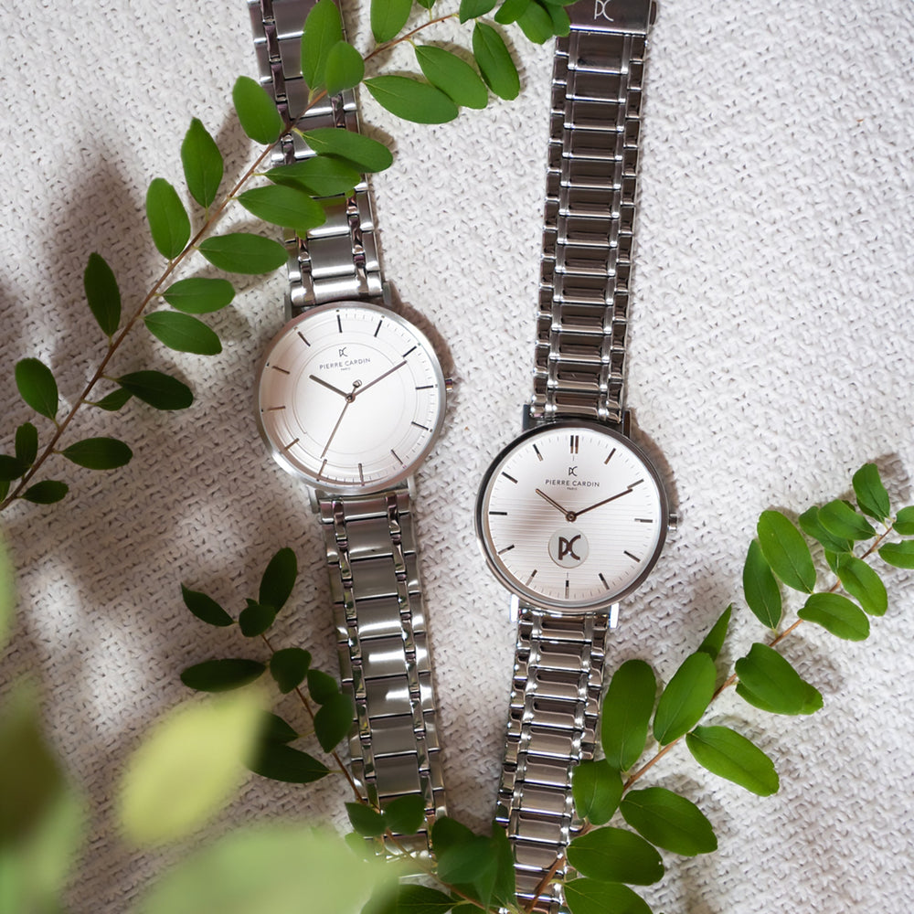 Pierre Cardin Men's Silver Metal Watch, White Dial | Cbv.1103 by i-watch