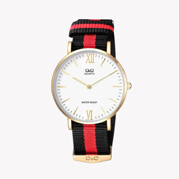 Q&Q Men's Gold Men's Watch, White Dial | Q974J131Y