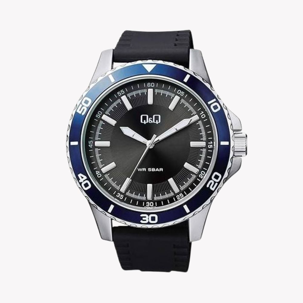 Q&Q Men's Black Watch, Dark Gray Dial | QB24J302Y