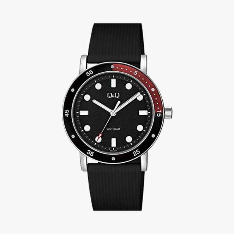Q&Q QB85J302Y Black Silicone Unisex Watch