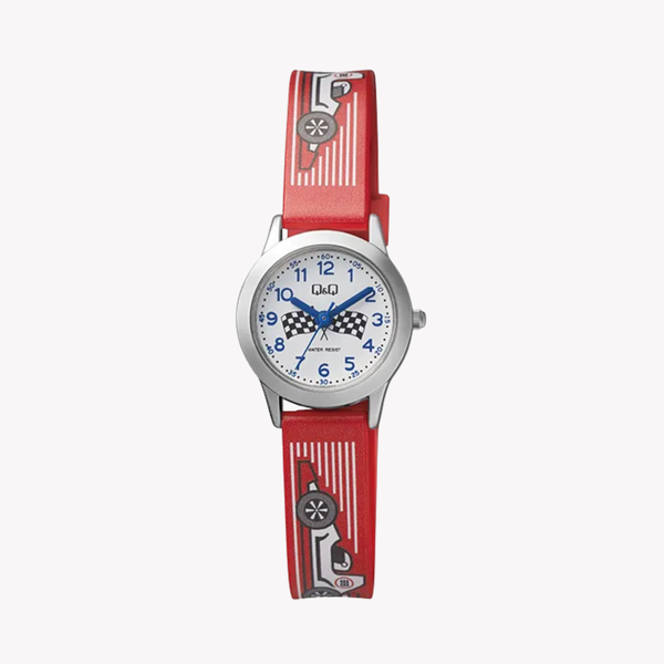 Q&Q Unisex Red Watch, White Dial | QC29J334Y