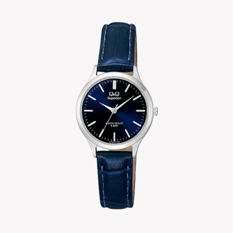 Q&Q Superior Women's Silver Watch, Blue Dial | S279J312Y
