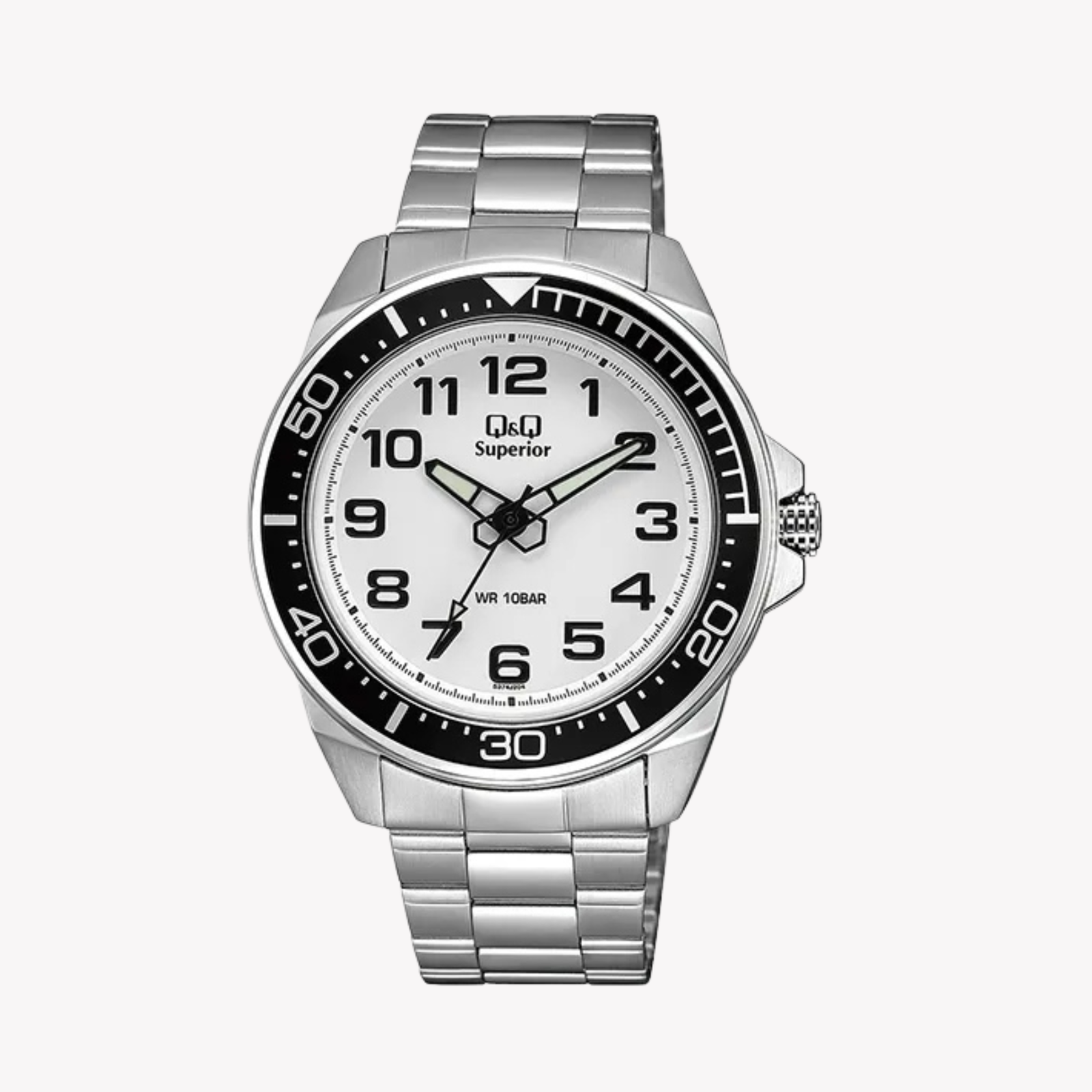 Q&Q Men's Silver Men's Watch, White Dial | S374J204Y