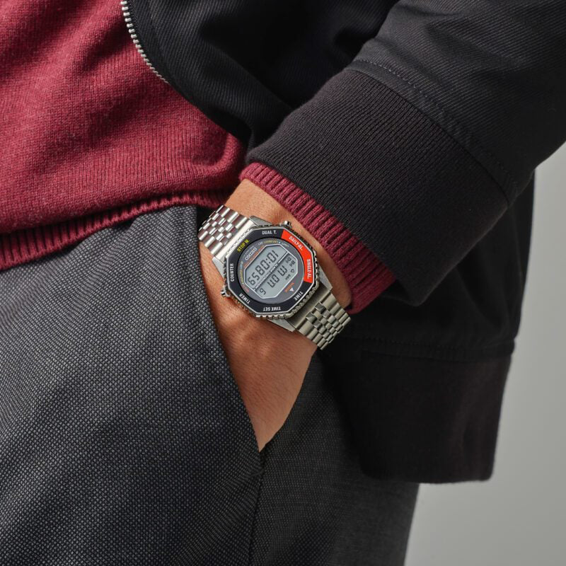 Seiko Rotocall SMGG19P1 Digital Quartz Watch in Red & Black