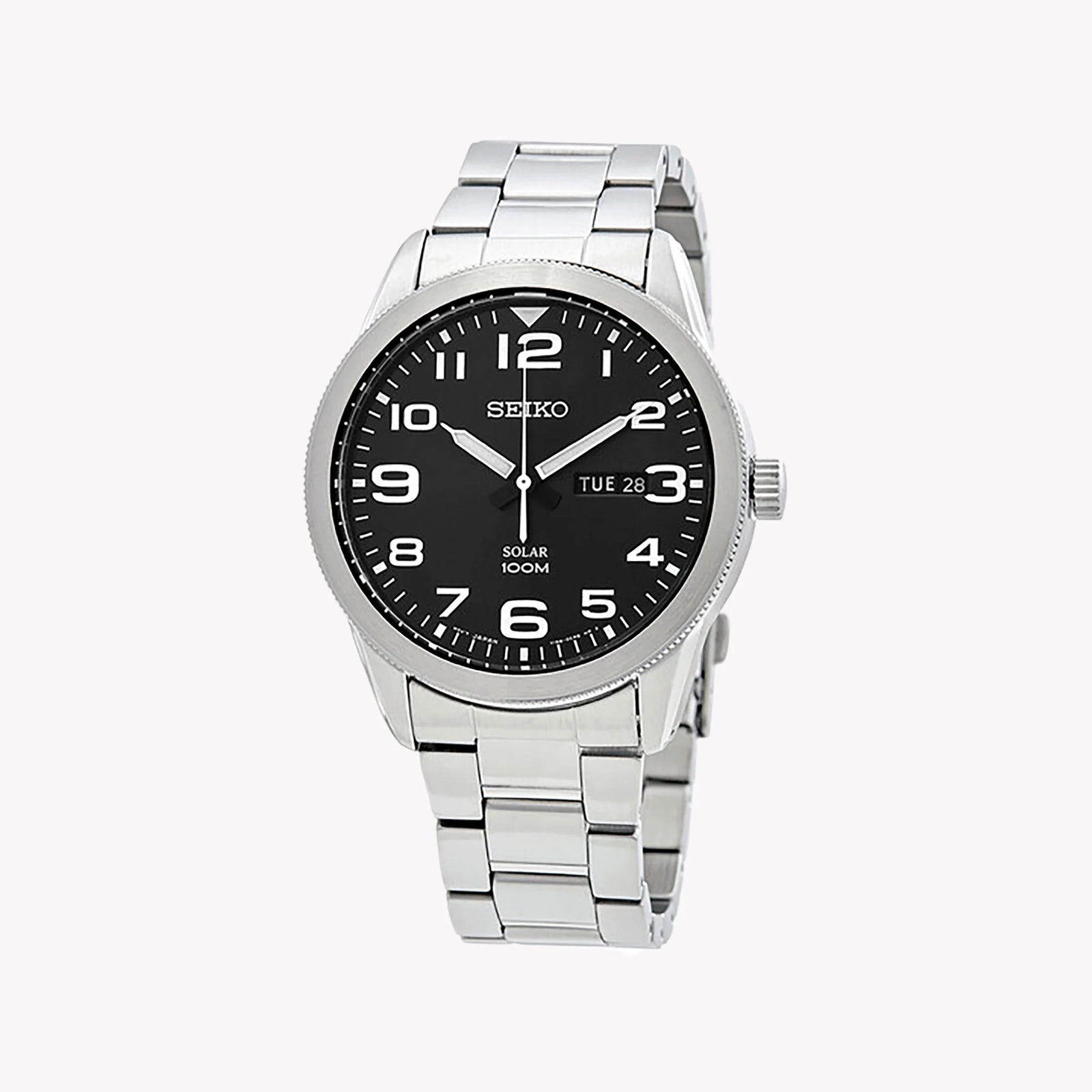 SEIKO Men's Stainless Steel Black Dial Watch | SNE471P1 by i-watch
