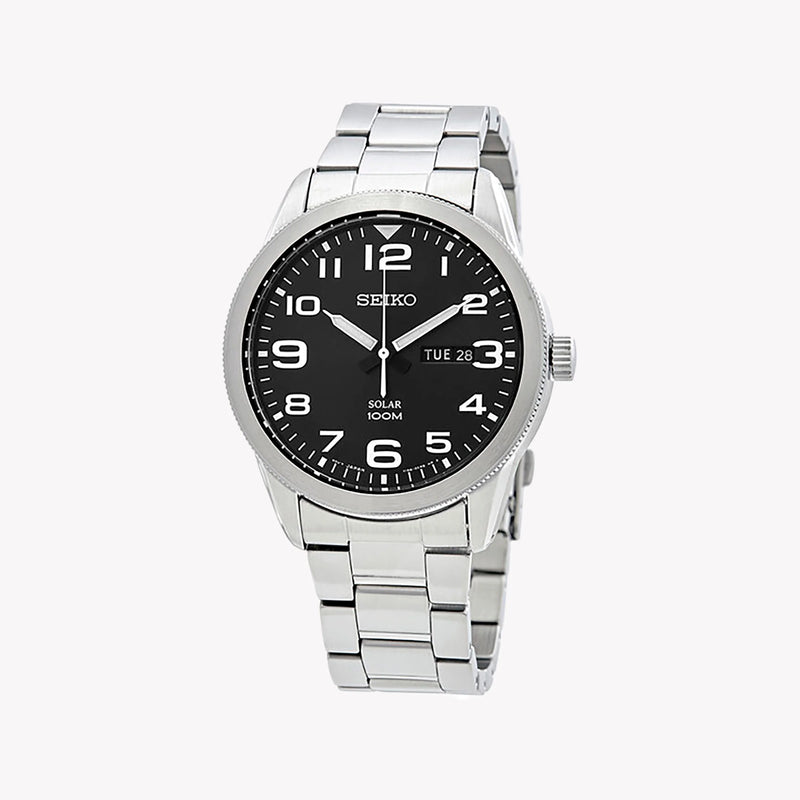 SEIKO Men's Stainless Steel Black Dial Watch | SNE471P1 by i-watch