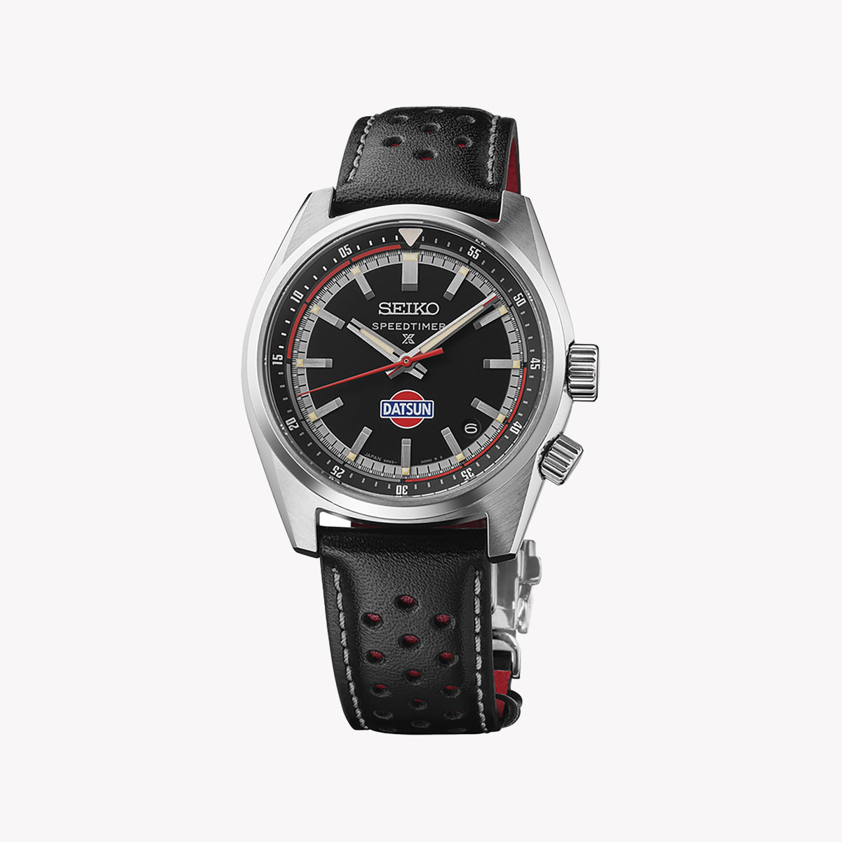 SEIKO Men's Stainless Steel/Black Leather Watch | SPB517J1